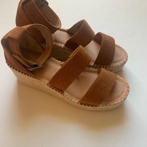 Solodus Palma Platform Espadrille Sandals Walnut Size 9